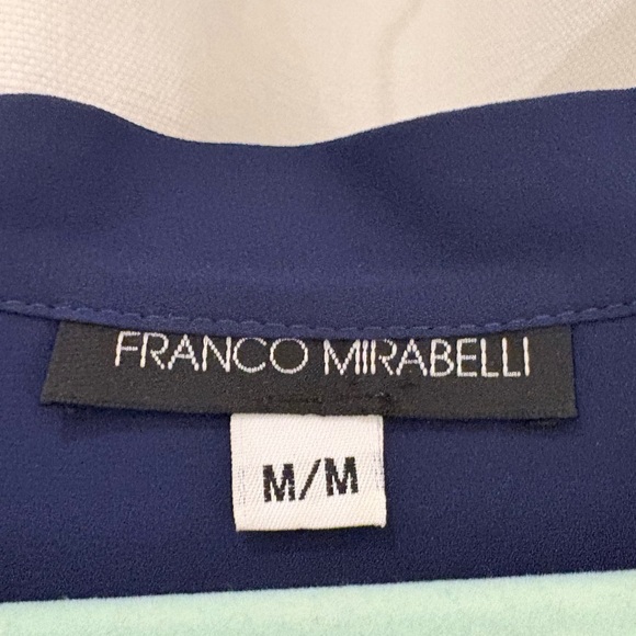 Franco Mirabelli V- Neck Blue sleeveless blouse - Picture 2 of 2
